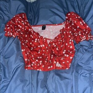 Shein Red Floral Women's Top